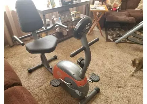Marcy Recumbent exercise bike with resistance.