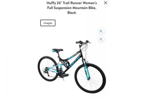 New Huffy 26" Trail Runner Women's Full Suspension Mountain Bike, Black